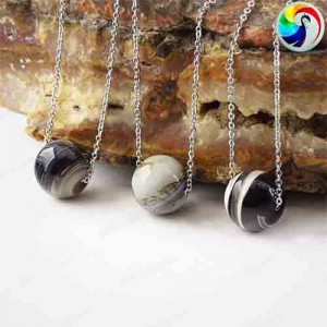  گردنبند طرح بولگاری سنگ عقیق سلیمانی